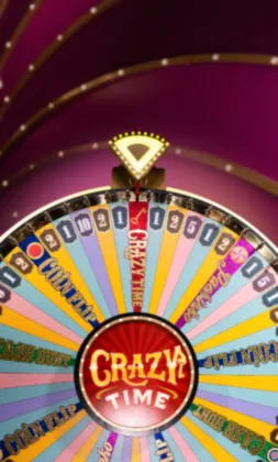 Crazy Time Live Game Show mit dem berühmten Bonusrad und Multiplikatoren